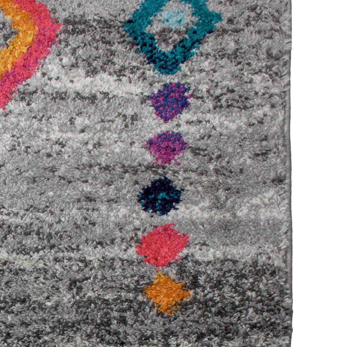 שטיח מיקונוס 03 אפור עם פרנזים | השטיח האדום