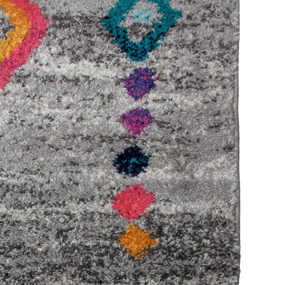 שטיח מיקונוס 03 אפור עם פרנזים | השטיח האדום