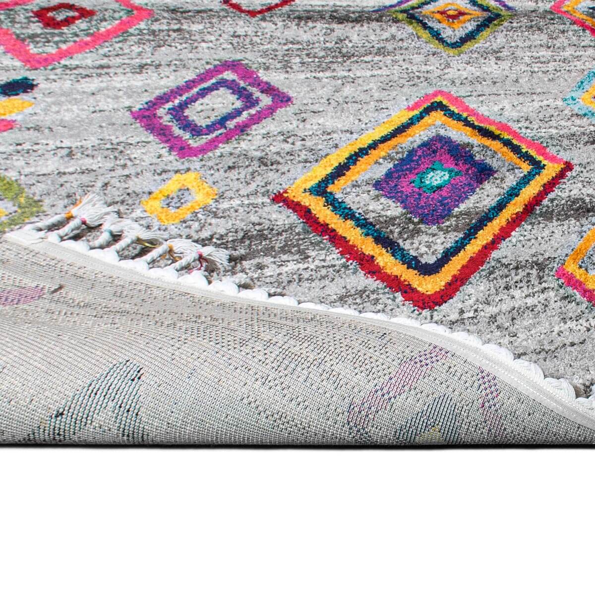 שטיח מיקונוס 03 אפור ראנר עם פרנזים | השטיח האדום