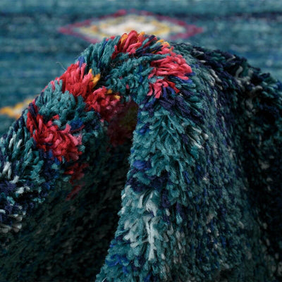 שטיח מיקונוס 01 כחול עגול | השטיח האדום