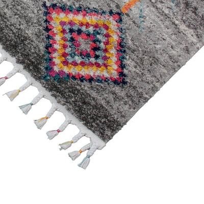 שטיח מיקונוס 01 אפור ראנר עם פרנזים | השטיח האדום