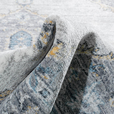 שטיח איסטנבול 08 אפור בהיר/צהוב עם פרנזים | השטיח האדום