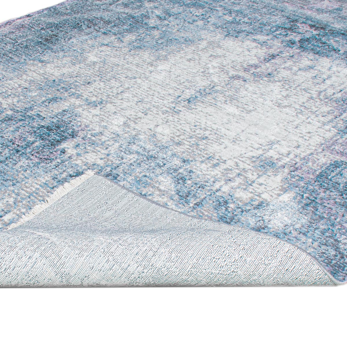 שטיח איסטנבול 07 אפור/כחול עם פרנזים | השטיח האדום