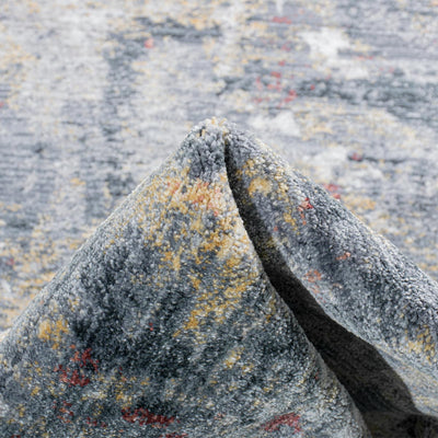 שטיח איסטנבול 02 אפור/צהוב/כתום עם פרנזים | השטיח האדום