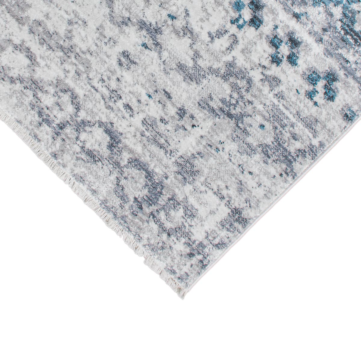 שטיח איסטנבול 03 אפור בהיר/כחול עם פרנזים | השטיח האדום