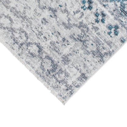 שטיח איסטנבול 03 אפור בהיר/כחול עם פרנזים | השטיח האדום