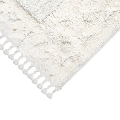 שטיח אטלס 10 קרם עם פרנזים עבים | השטיח האדום