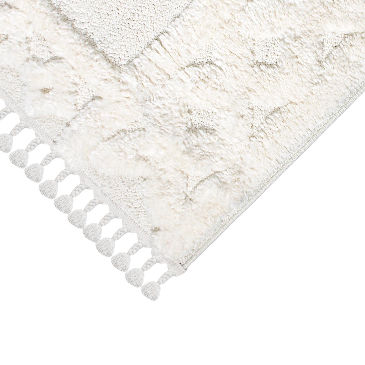 שטיח אטלס 10 קרם ריבוע עם פרנזים | השטיח האדום