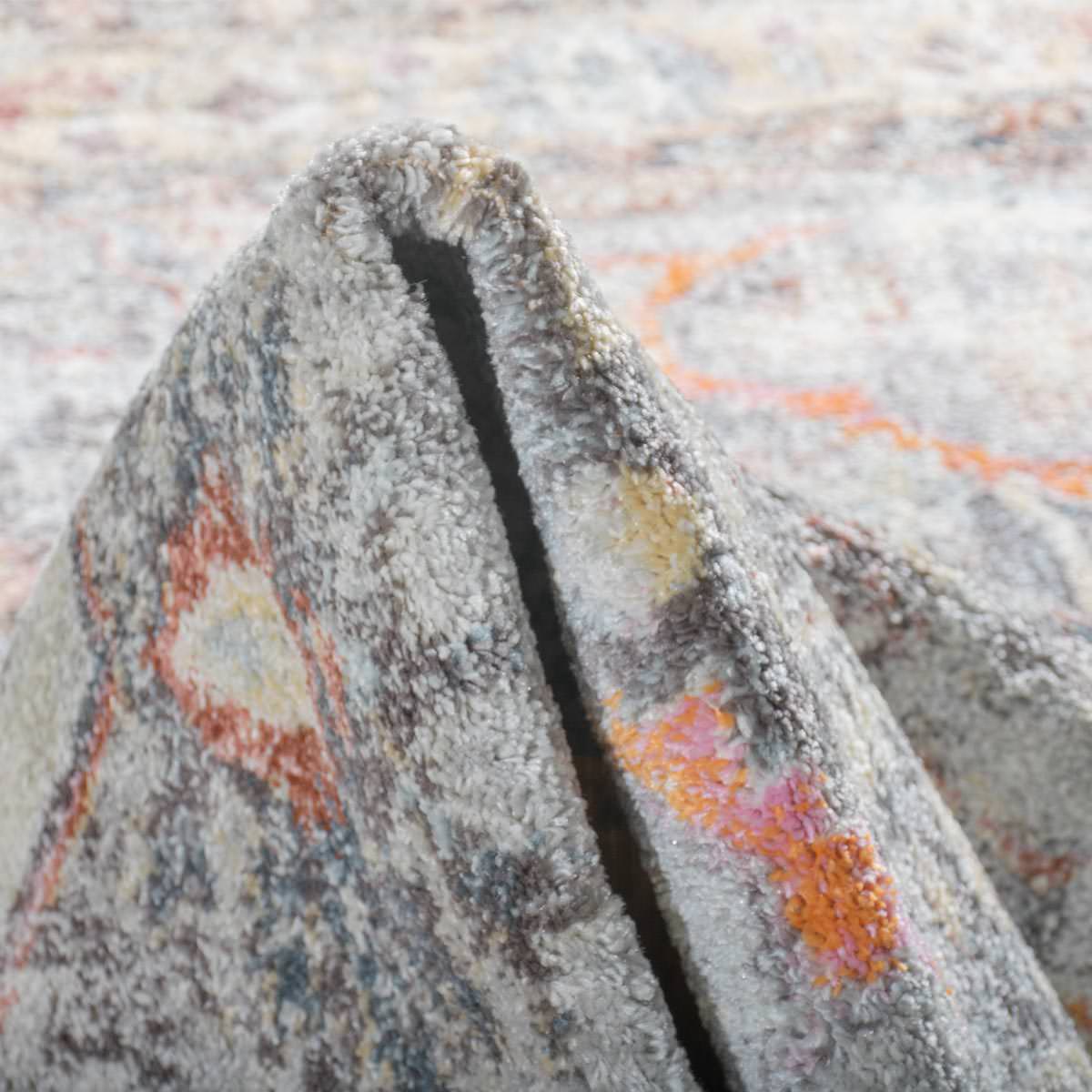 שטיח מאלגה 04 אפור/צהוב עגול | השטיח האדום