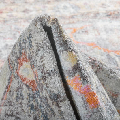 שטיח מאלגה 04 אפור/צהוב עגול | השטיח האדום