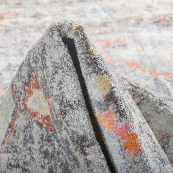 שטיח מאלגה 04 אפור/צהוב עגול MALAGA - hover