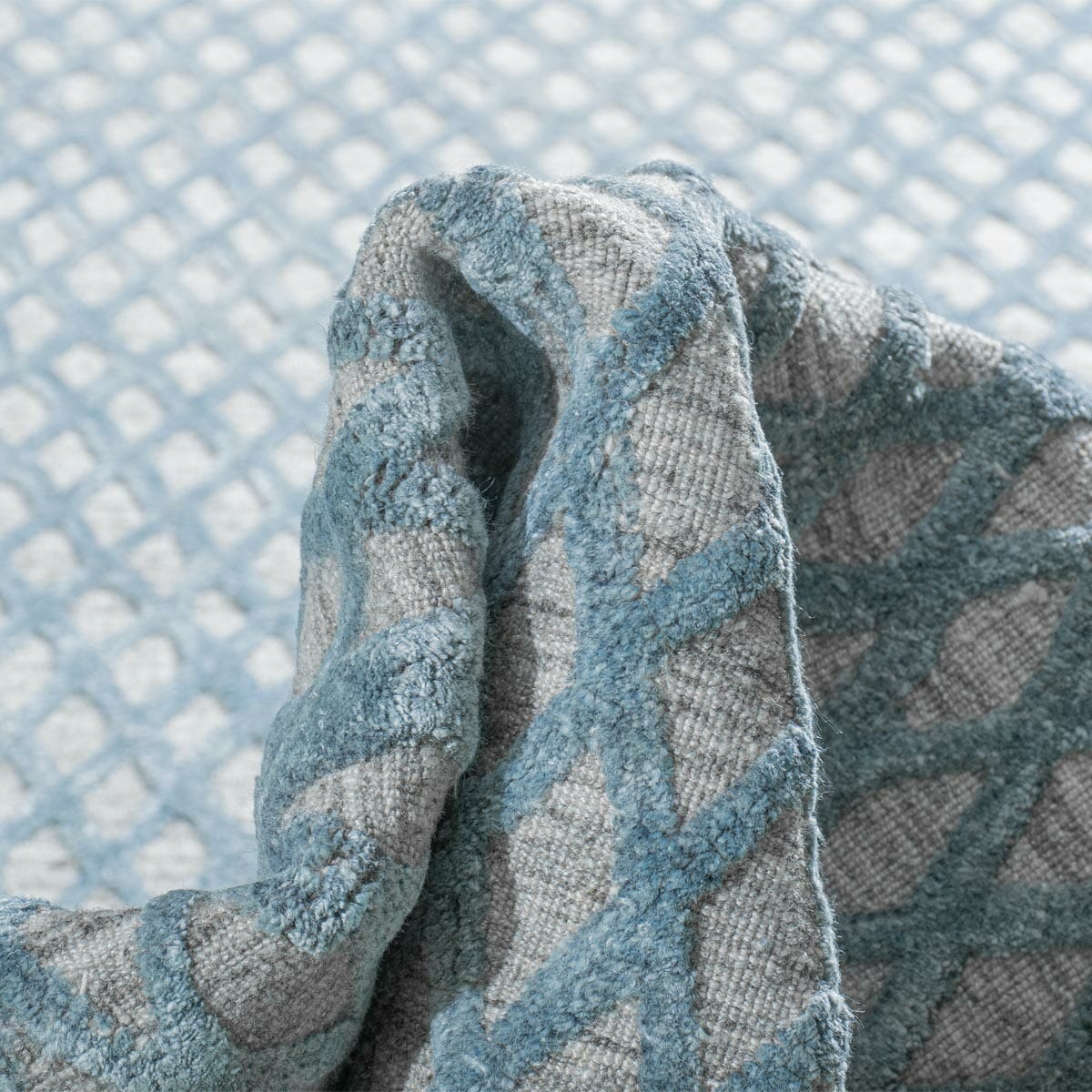 שטיח זארה 04 אפור בהיר/תכלת | השטיח האדום