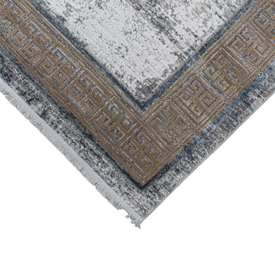 שטיח ג'איפור 21 אפור/בז' עם פרנזים | השטיח האדום