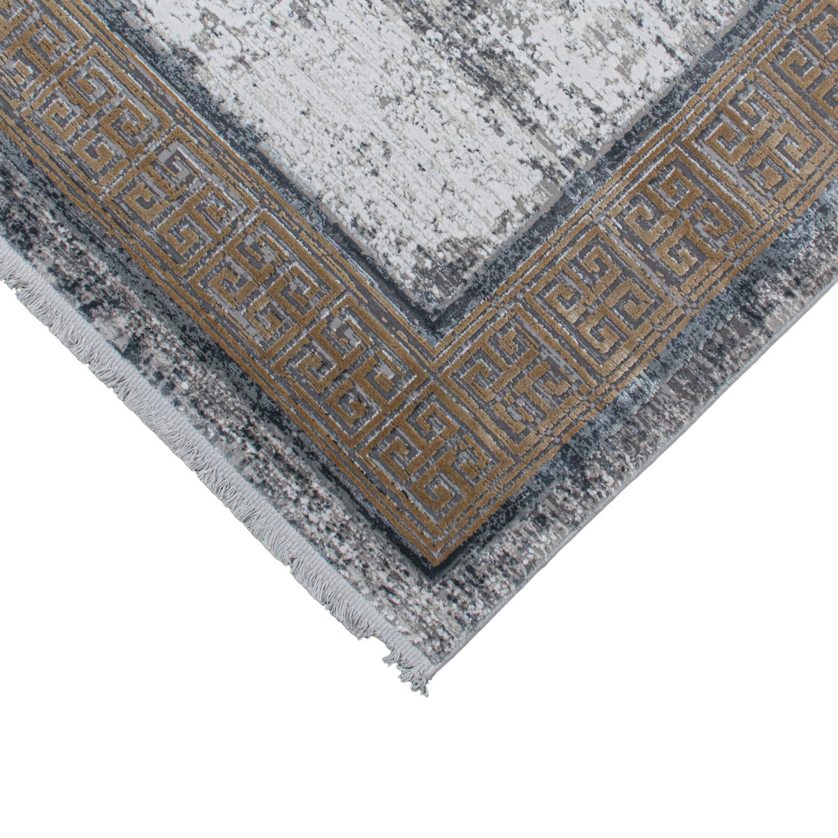 שטיח ג'איפור 21 אפור/בז' ראנר עם פרנזים | השטיח האדום