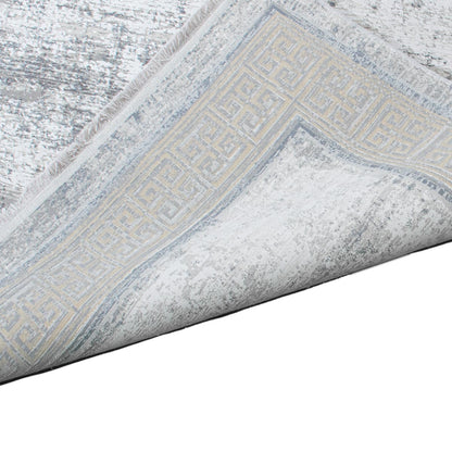 שטיח ג'איפור 21 אפור/בז' עם פרנזים | השטיח האדום