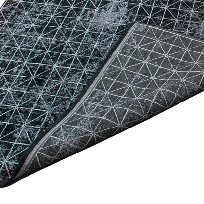 שטיח ג'איפור 12 שחור/אפור ראנר עם פרנזים | השטיח האדום