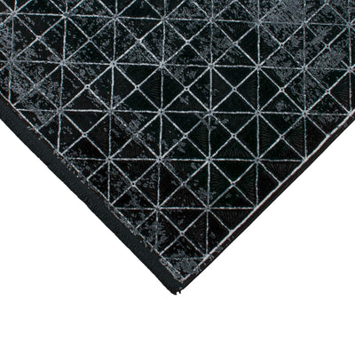 שטיח ג'איפור 12 שחור/אפור ראנר עם פרנזים | השטיח האדום