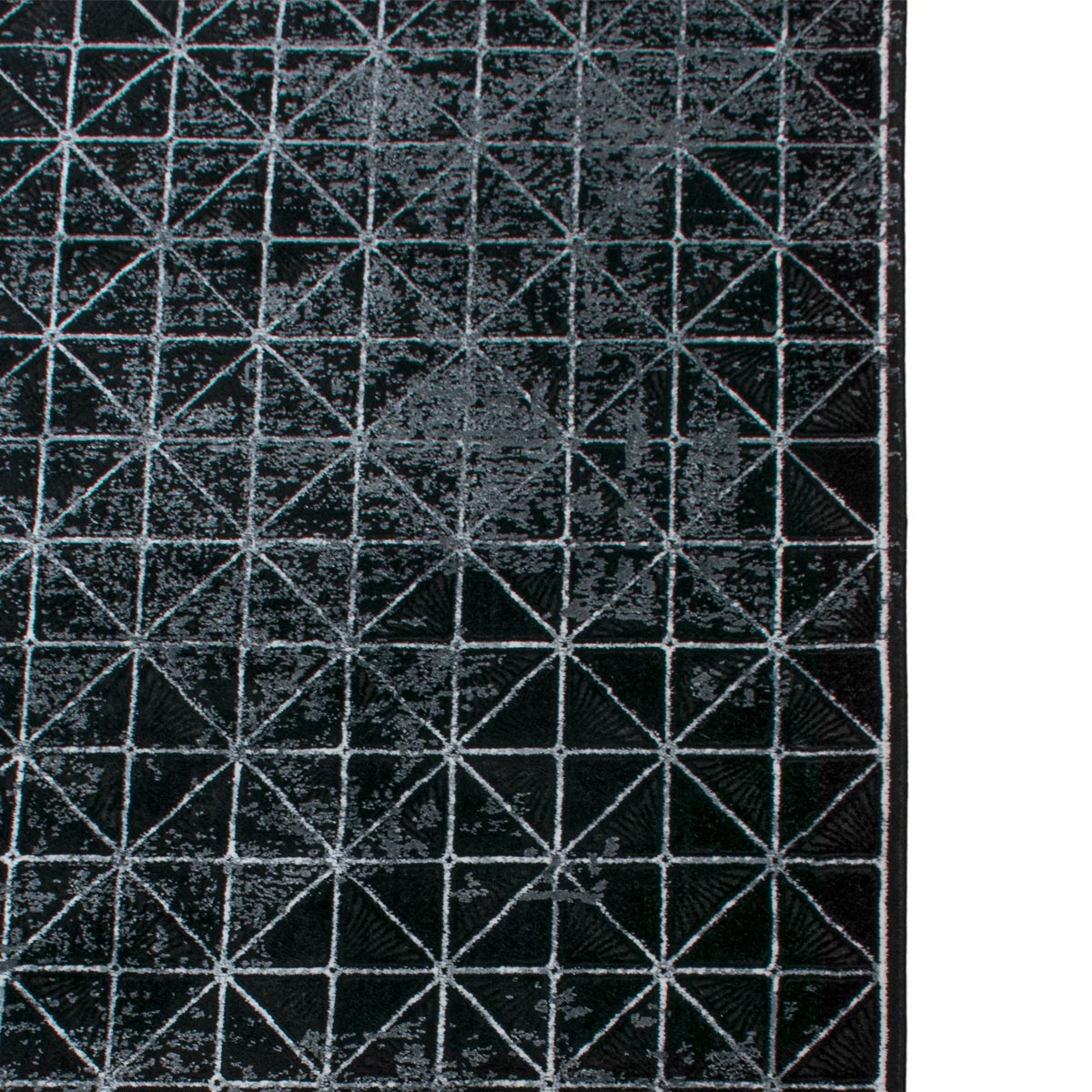 שטיח ג'איפור 12 שחור/אפור עם פרנזים | השטיח האדום