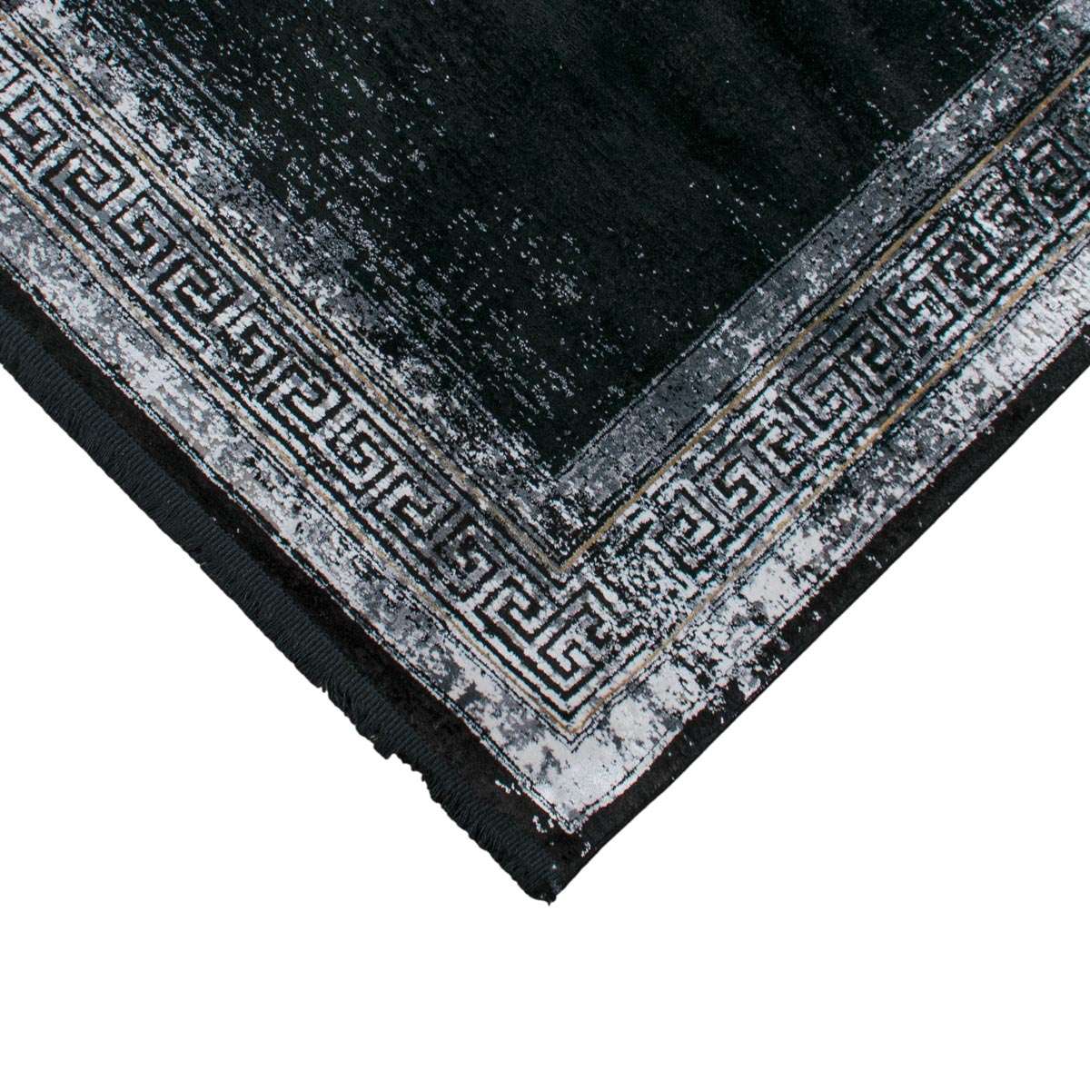 שטיח ג'איפור 11 שחור/אפור עם פרנזים | השטיח האדום