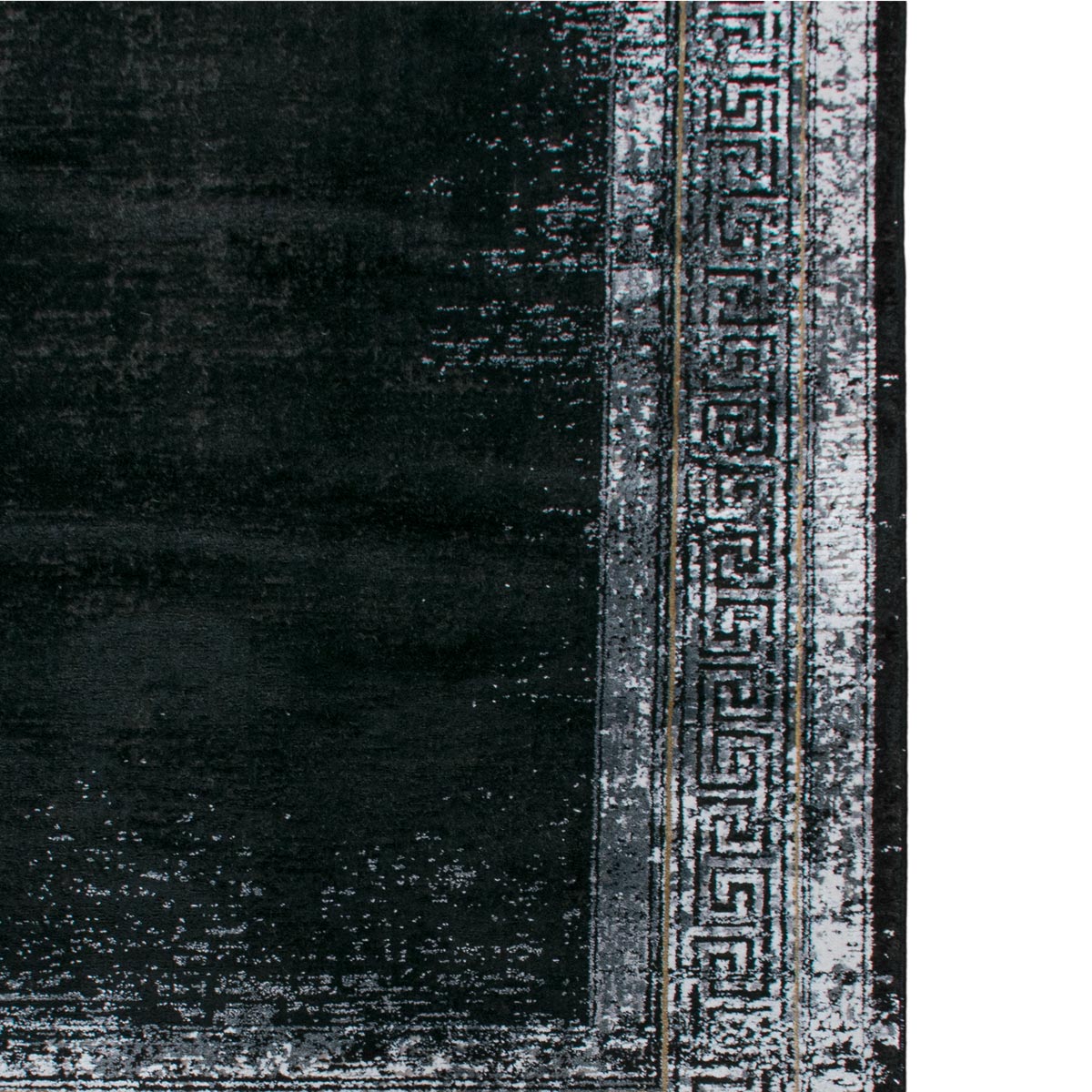 שטיח ג'איפור 11 שחור/אפור עם פרנזים | השטיח האדום