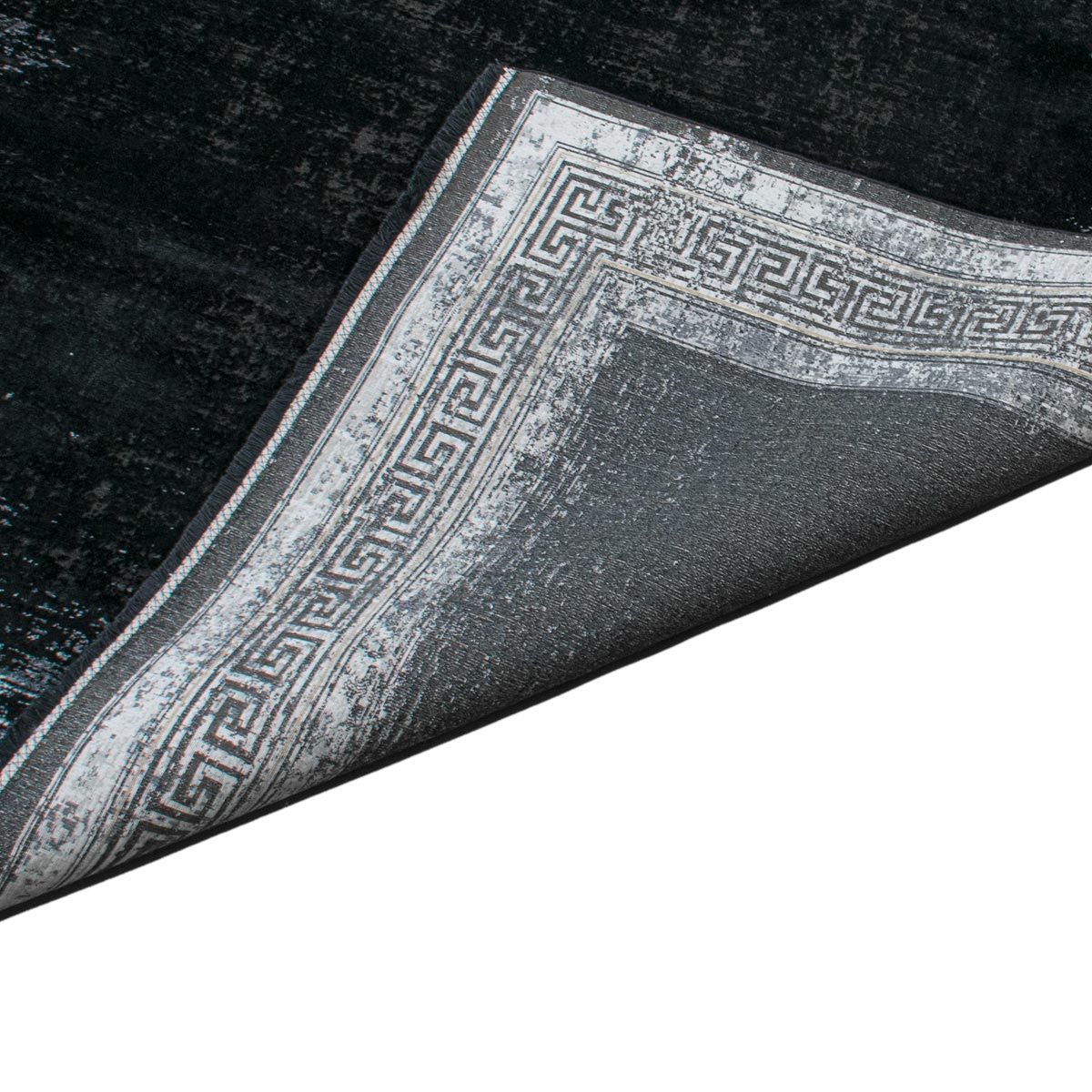 שטיח ג'איפור 11 שחור/אפור עם פרנזים | השטיח האדום