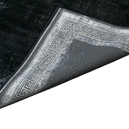 שטיח ג'איפור 11 שחור/אפור עם פרנזים | השטיח האדום