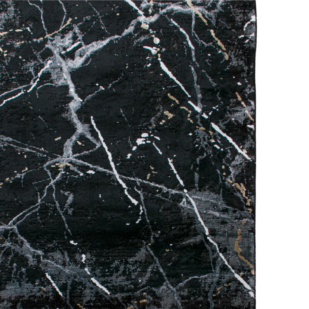 שטיח ג'איפור 10 שחור/אפור עם פרנזים | השטיח האדום