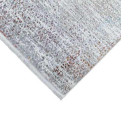 שטיח מילאנו 44 לבן/אפור עם פרנזים | השטיח האדום