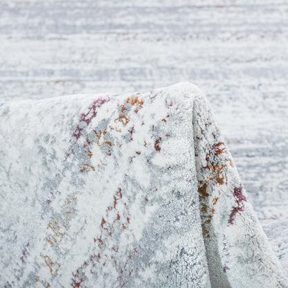 שטיח מילאנו 43 לבן/אפור עם פרנזים | השטיח האדום