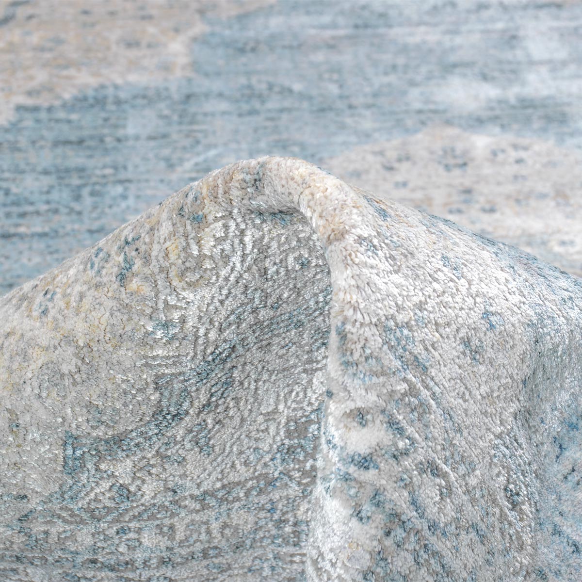 שטיח טוקיו 04 תכלת/בז' עגול | השטיח האדום