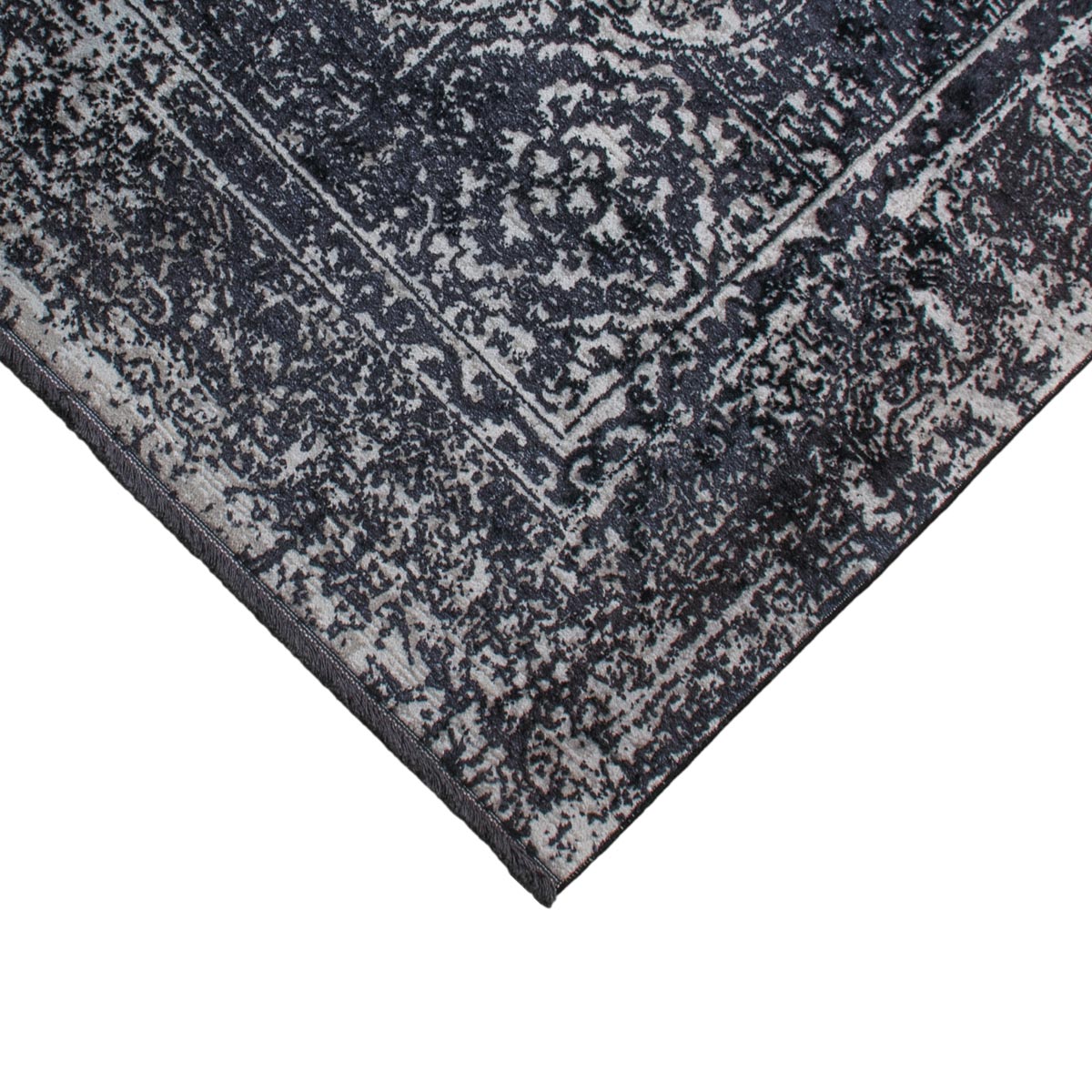 שטיח טוקיו 05 שחור/אפור ראנר עם פרנזים | השטיח האדום