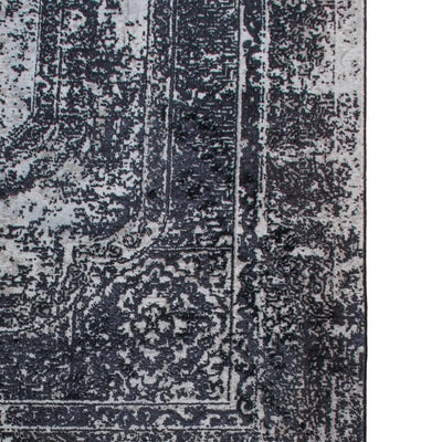 שטיח טוקיו 05 שחור/אפור עם פרנזים | השטיח האדום