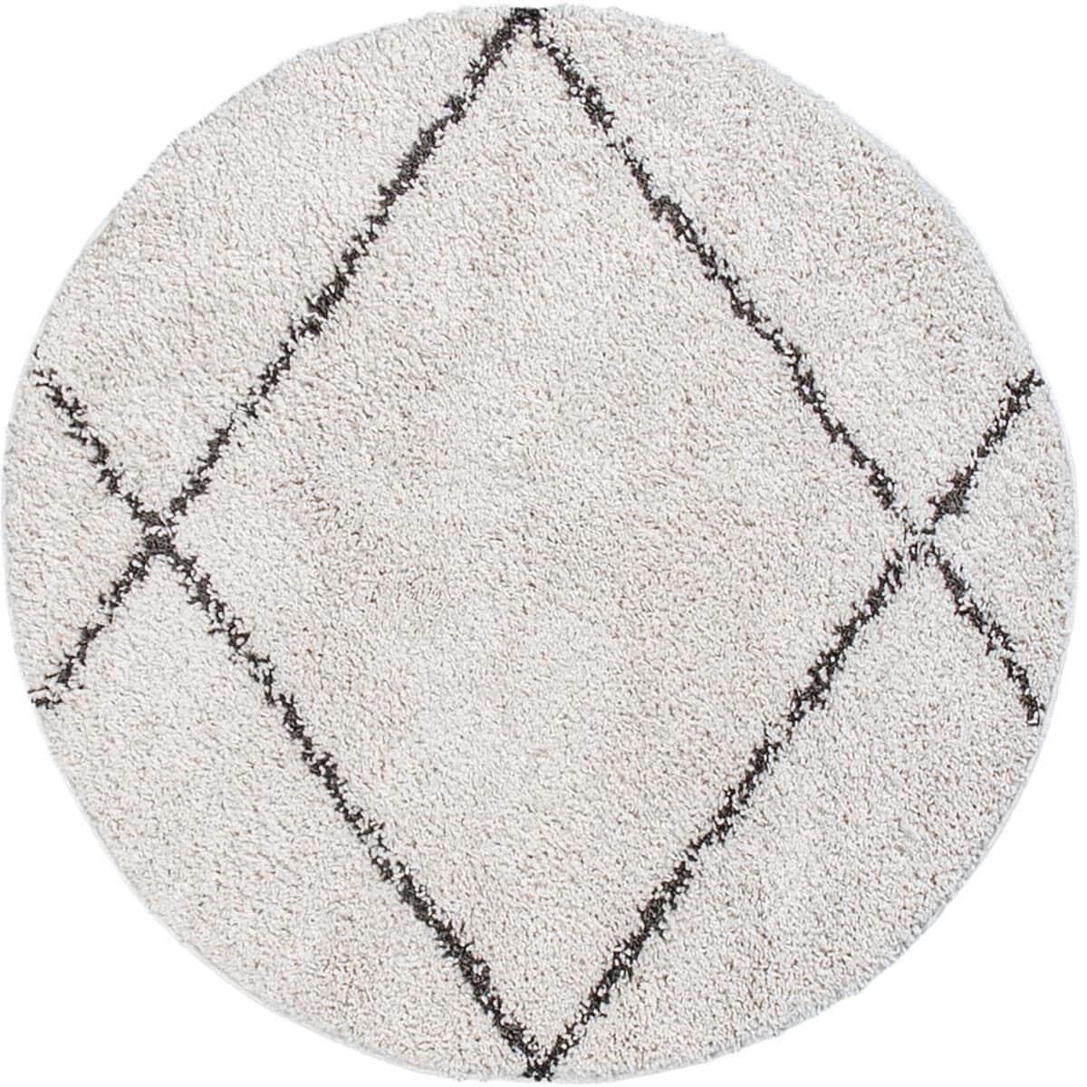 שטיח שאגי מרקש 05 קרם/שחור עגול | השטיח האדום