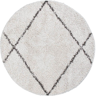 שטיח שאגי מרקש 05 קרם/שחור עגול | השטיח האדום