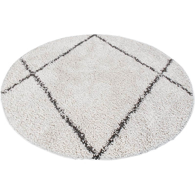 שטיח שאגי מרקש 05 קרם/שחור עגול | השטיח האדום