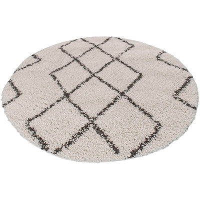 שטיח שאגי מרקש 03 קרם/שחור עגול | השטיח האדום