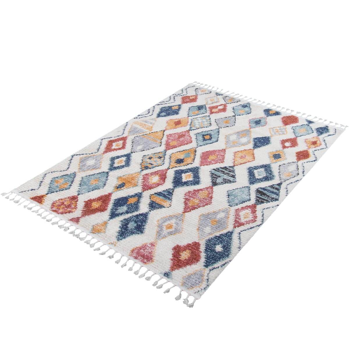 שטיח טנג'יר 01 צבעוני עם פרנזים | השטיח האדום