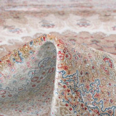 שטיח אספהאן 02 בז'/קרם עם פרנזים | השטיח האדום