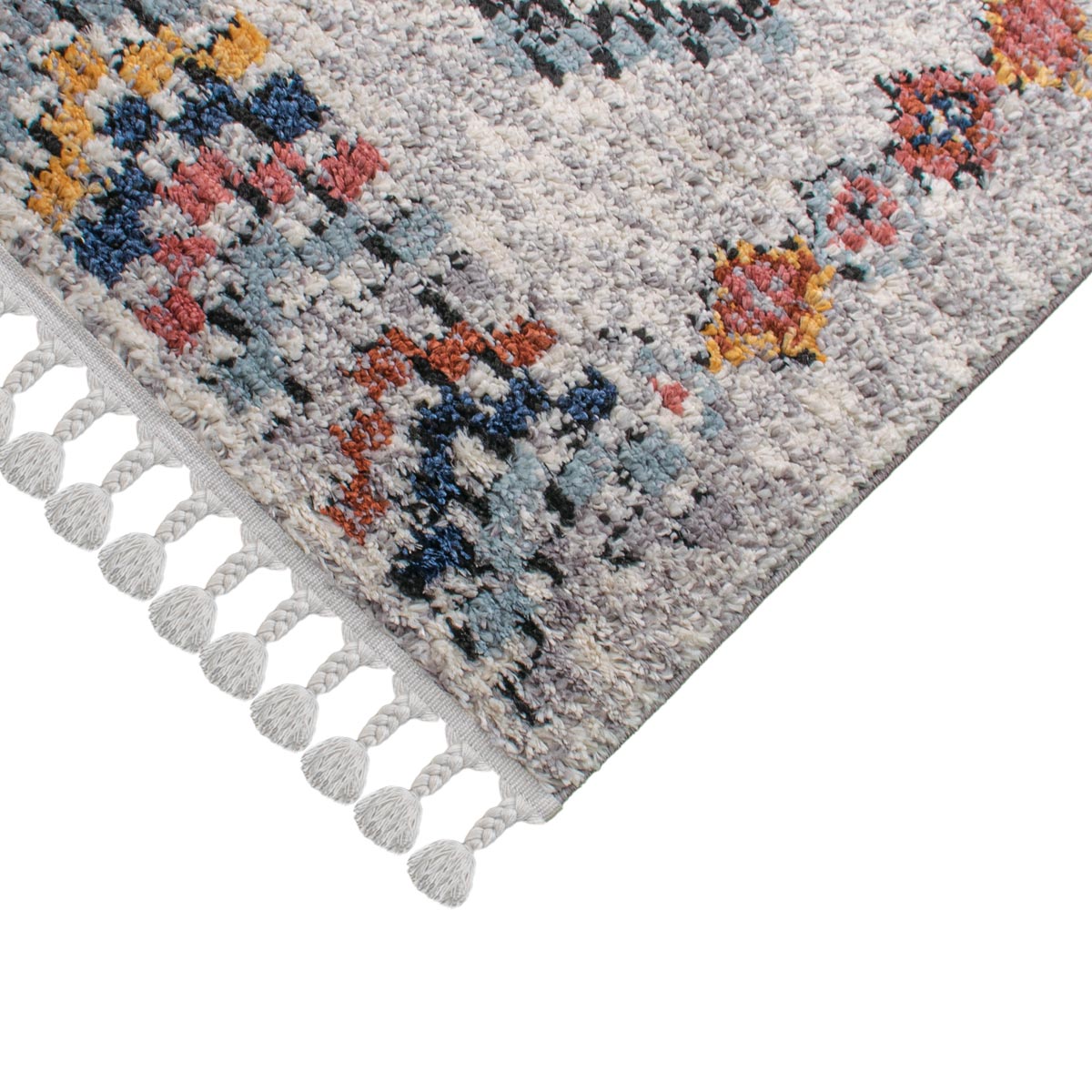 שטיח טנג'יר 11 צבעוני עם פרנזים | השטיח האדום