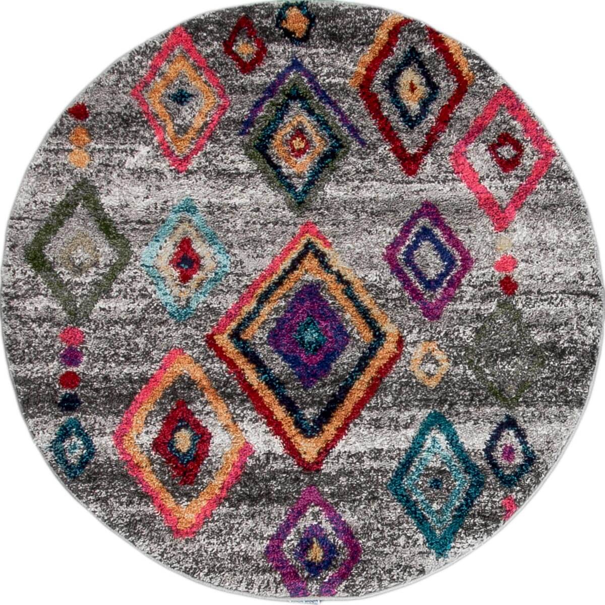 שטיח מיקונוס 03 אפור עגול | השטיח האדום