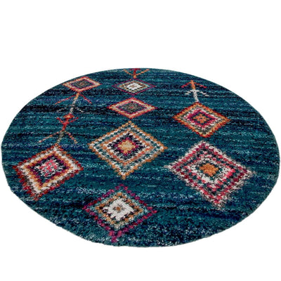 שטיח מיקונוס 01 כחול עגול | השטיח האדום