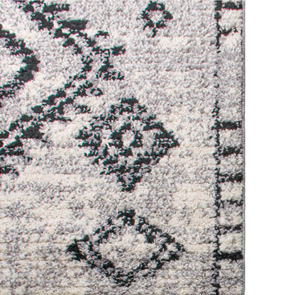 שטיח טנג'יר 10 אפור/שחור עם פרנזים | השטיח האדום