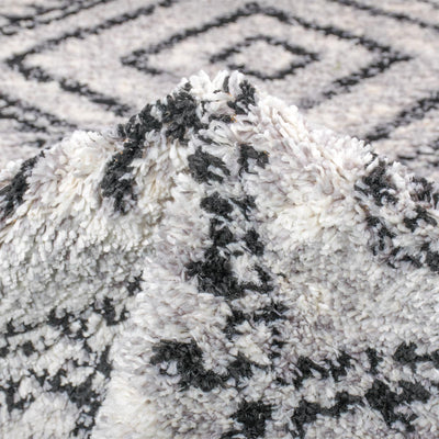 שטיח טנג'יר 10 אפור/שחור עגול | השטיח האדום