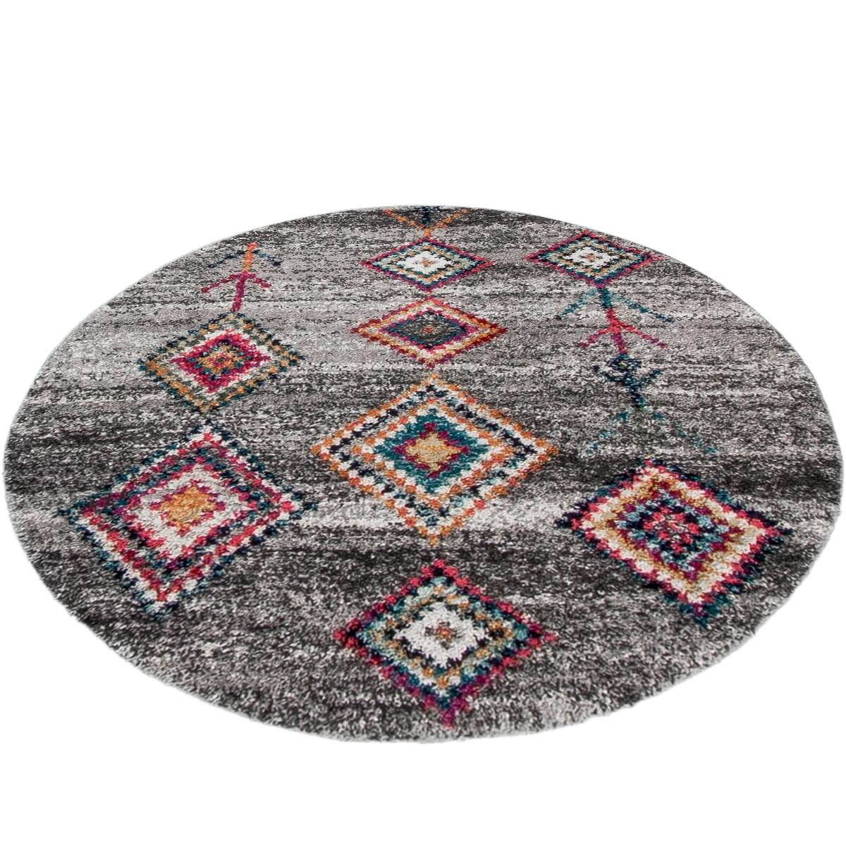 שטיח מיקונוס 01 אפור עגול | השטיח האדום