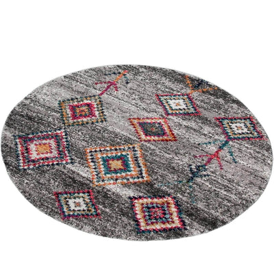 שטיח מיקונוס 01 אפור עגול | השטיח האדום