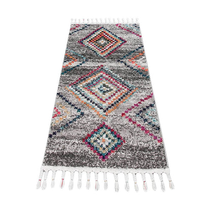 שטיח מיקונוס 02 אפור ראנר עם פרנזים | השטיח האדום