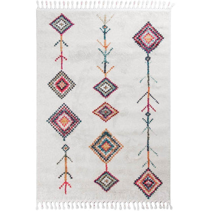 שטיח מיקונוס 01 קרם עם פרנזים | השטיח האדום