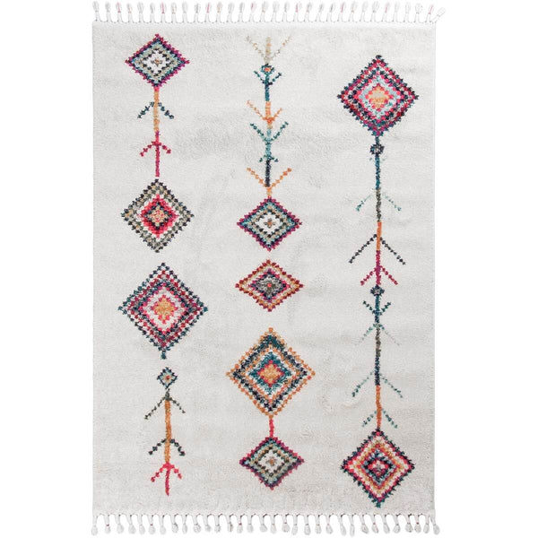 שטיח מיקונוס 01 קרם עם פרנזים MYKONOS - hover