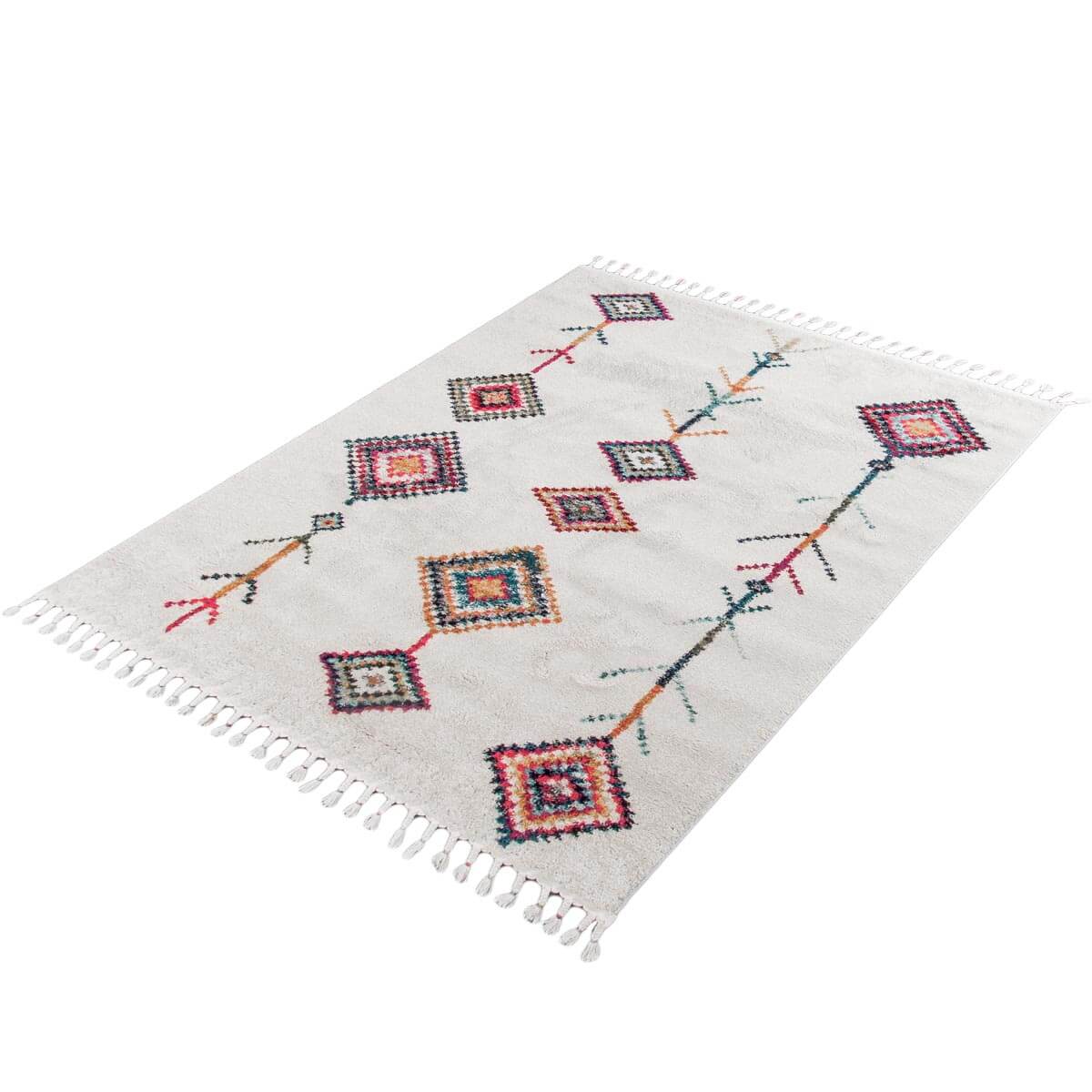 שטיח מיקונוס 01 קרם עם פרנזים | השטיח האדום