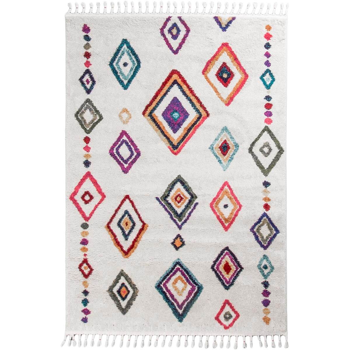 שטיח מיקונוס 03 קרם עם פרנזים | השטיח האדום